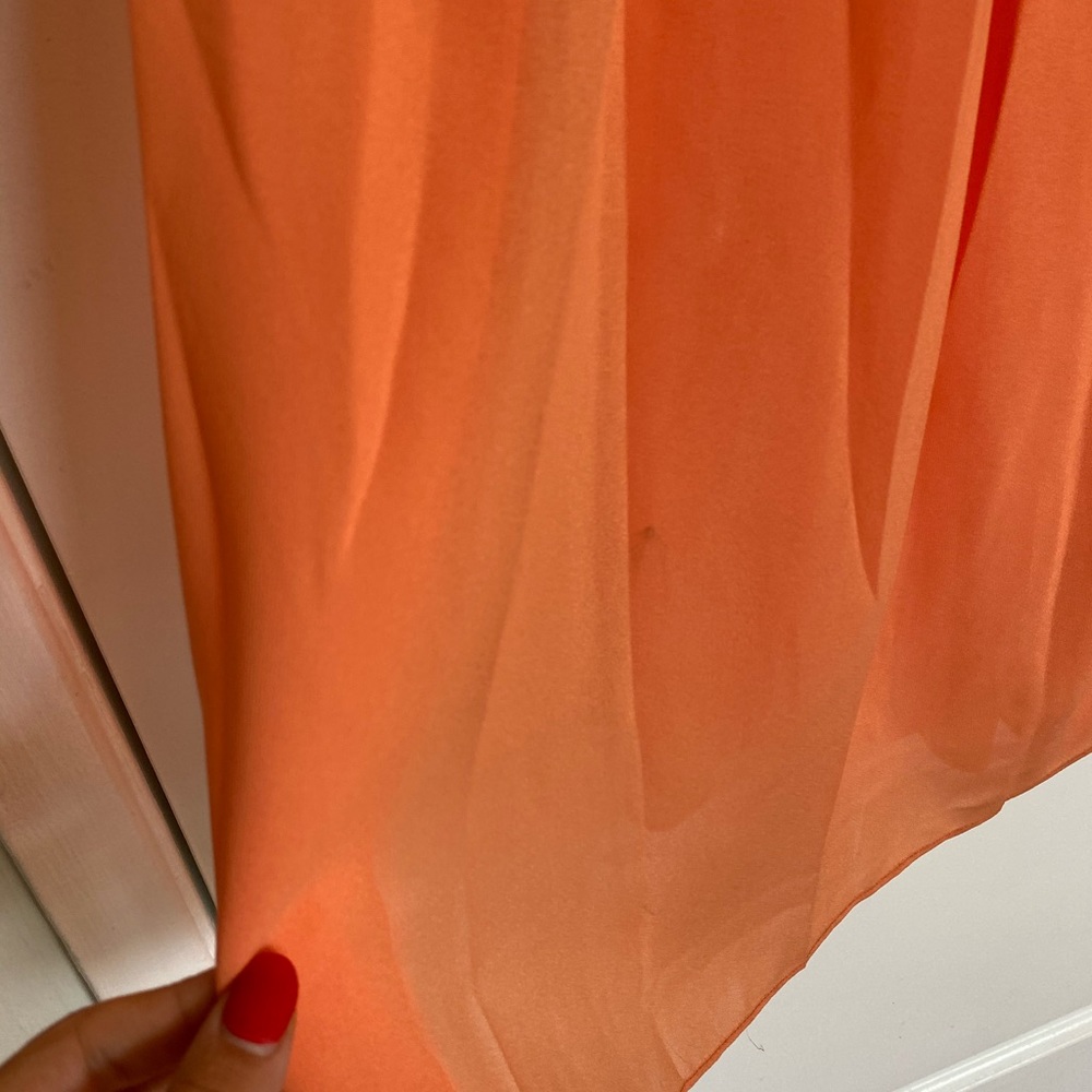 Orange Anthropologie pleated maxi skirt - Picture 3 of 6
